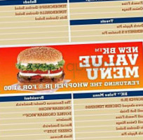 Burger King menu