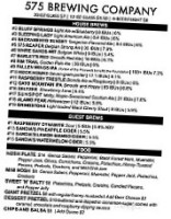 575 Brewing Company menu