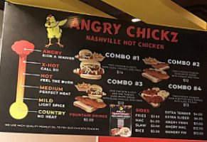 Angry Chickz menu