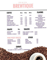 The Peach Brewtique Coffe Boutique menu
