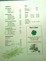 Pat's Deli menu