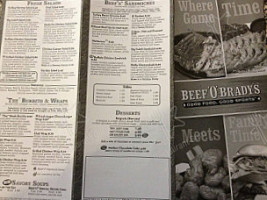 Beef O' Brady's menu