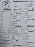 Boothbay Harbor House Of Pizza menu