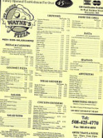 Wayne's Pizza menu