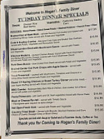 Hogan's Family Diner menu