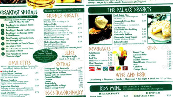 The Palace Grill menu