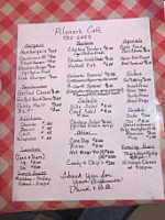 Pilsner's Cafe menu