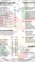 J Maru Sushi menu