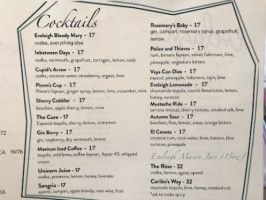 Eveleigh menu