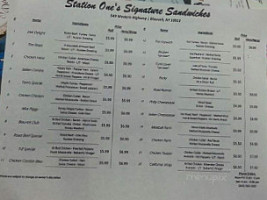 Station One Deli And Convenience Store menu