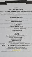 Gary's Southern Grill menu