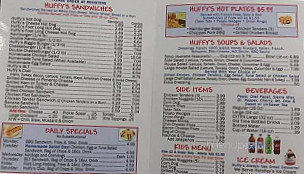 Huffy's Ice Creamery menu