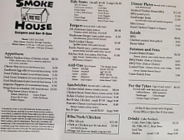 Smoke House Burgers Bbq Llc menu