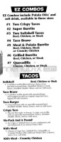 Taco John's menu