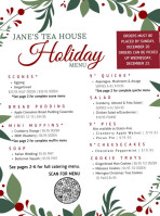 Jane's Tea House menu