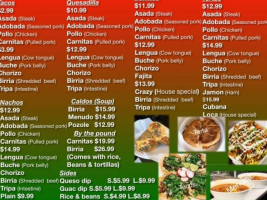 Crazy Cravings menu