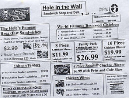 Blitz's Hole In The Wall Market menu