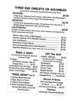 Gramma Ruby's Cafe menu