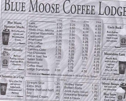 Blue Moose Coffee Lodge menu