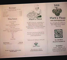 Mark's Pizza menu