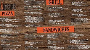 Fireside Pizza And Sandwich menu