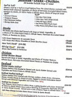 Evangelo's menu