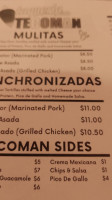 Taqueria Tecoman menu