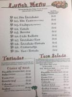 Fransiscos Mexican Resturant menu