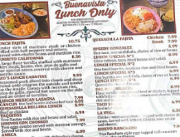 Buenavista Mexican menu