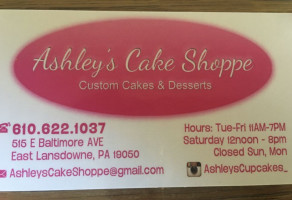 Ashley’s Cake Shoppe menu