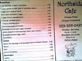 Northside Cafe menu
