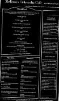 Tekonsha Cafe menu