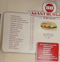 88 Giant Burgers To Go menu