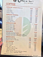 Coffee Or Tea menu