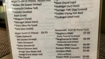 Takenoko Sushi Llc menu