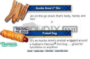 Auntie Anne's menu