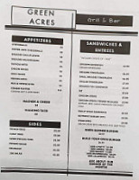 Green Acres Country Club menu