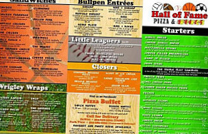 Hall Of Fame Pizza And Wings menu