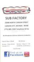 Sub Factory menu