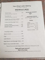 Main Street Cafe menu