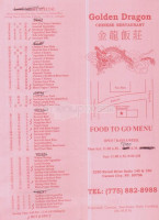 Golden Dragon Chinese menu