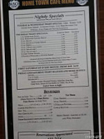 Home Town Cafe menu