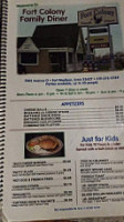 Fort Colony Family Diner Inc menu