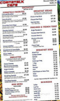Cornstalk Cafe menu
