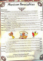 Victor's Mexican menu