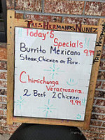 Tres Hermanos Nunez menu