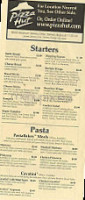 Pizza Hut menu