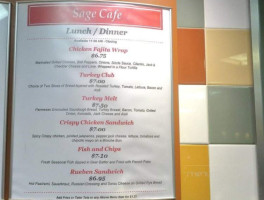 The Sage Cafe menu