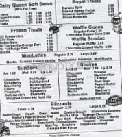 Dairy Queen menu