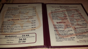 La Palapa Mexican Rest. menu